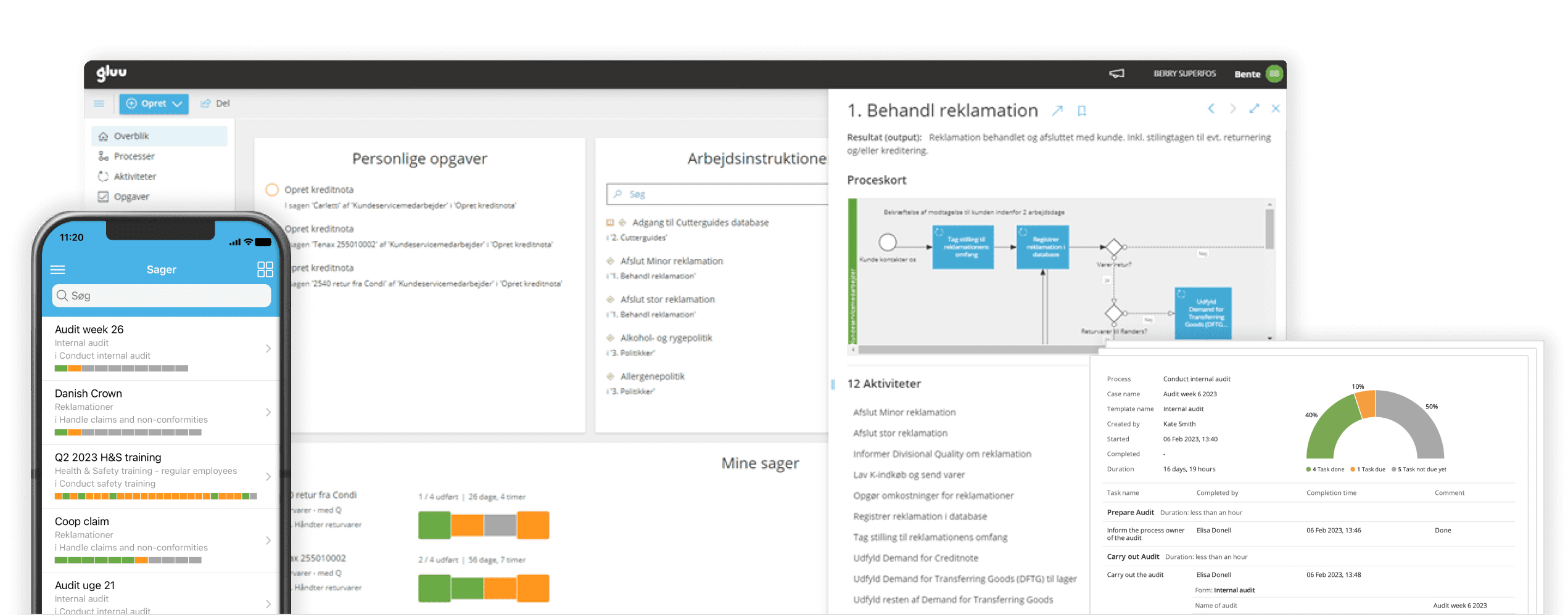 Gluu App, mobile and reports