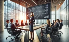Woman presenting process excellence in the boardroom