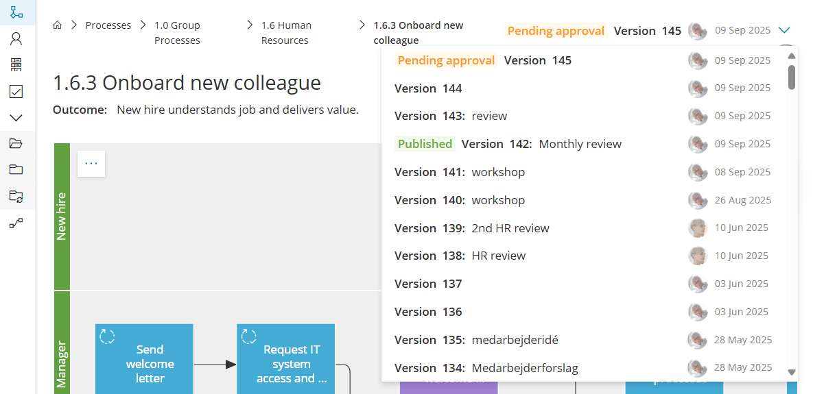 Manage versioning