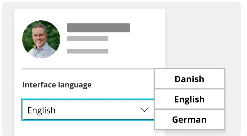 Mehrsprachige Oberfläche